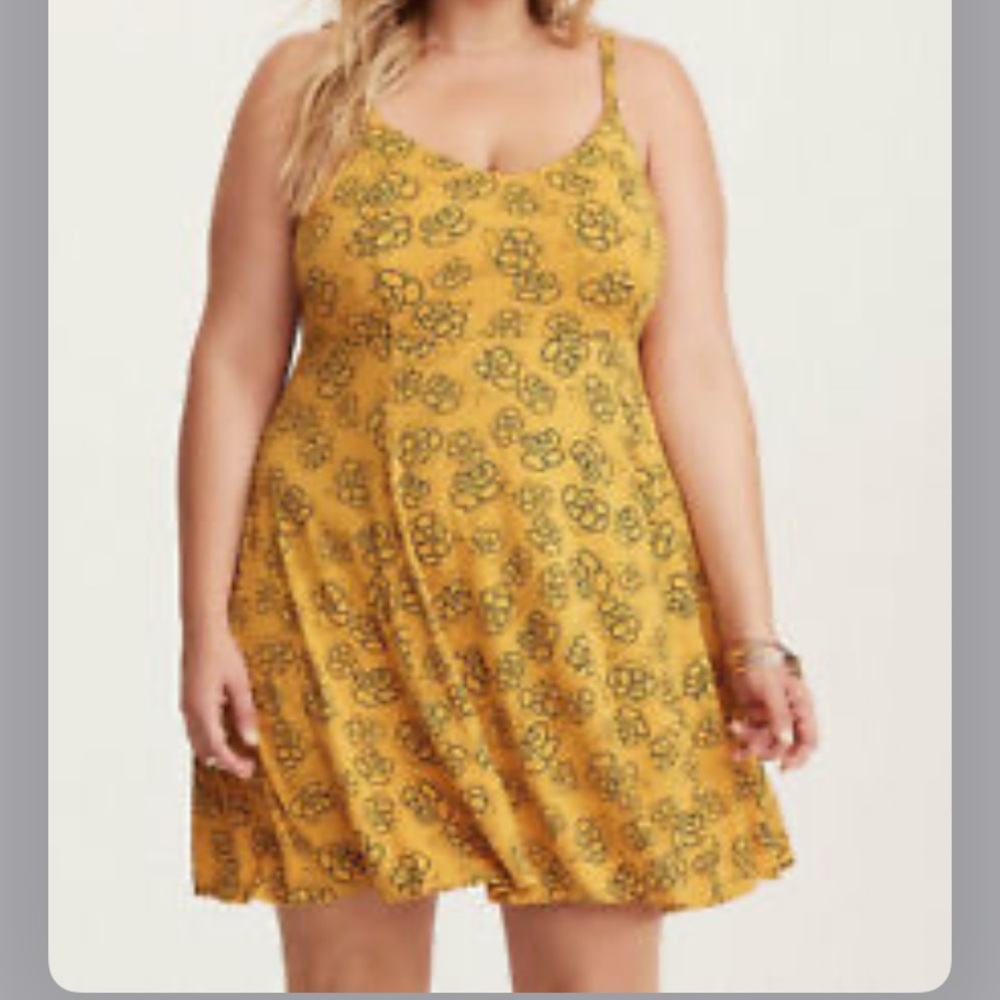 Yellow Floral Torrid Dress - Size 1